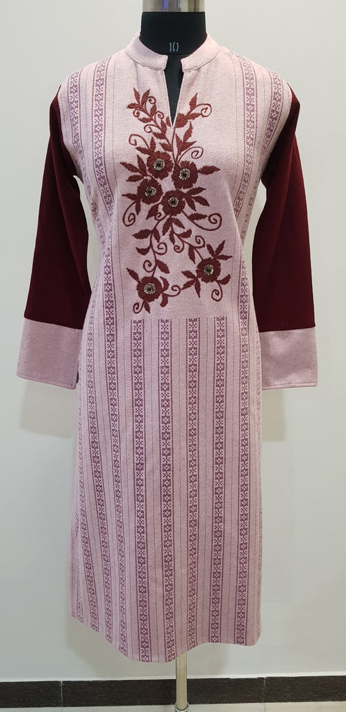 Embroidered Woollen Kurti - W00240 - ALL MY WISH
