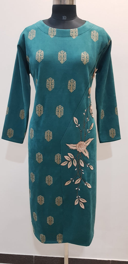 Embroidered Woollen Kurti - W00255 - ALL MY WISH